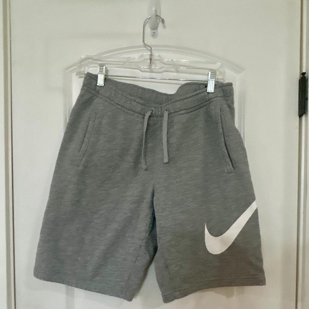Nike Womens Athletic Shorts in Gray with White Swoosh